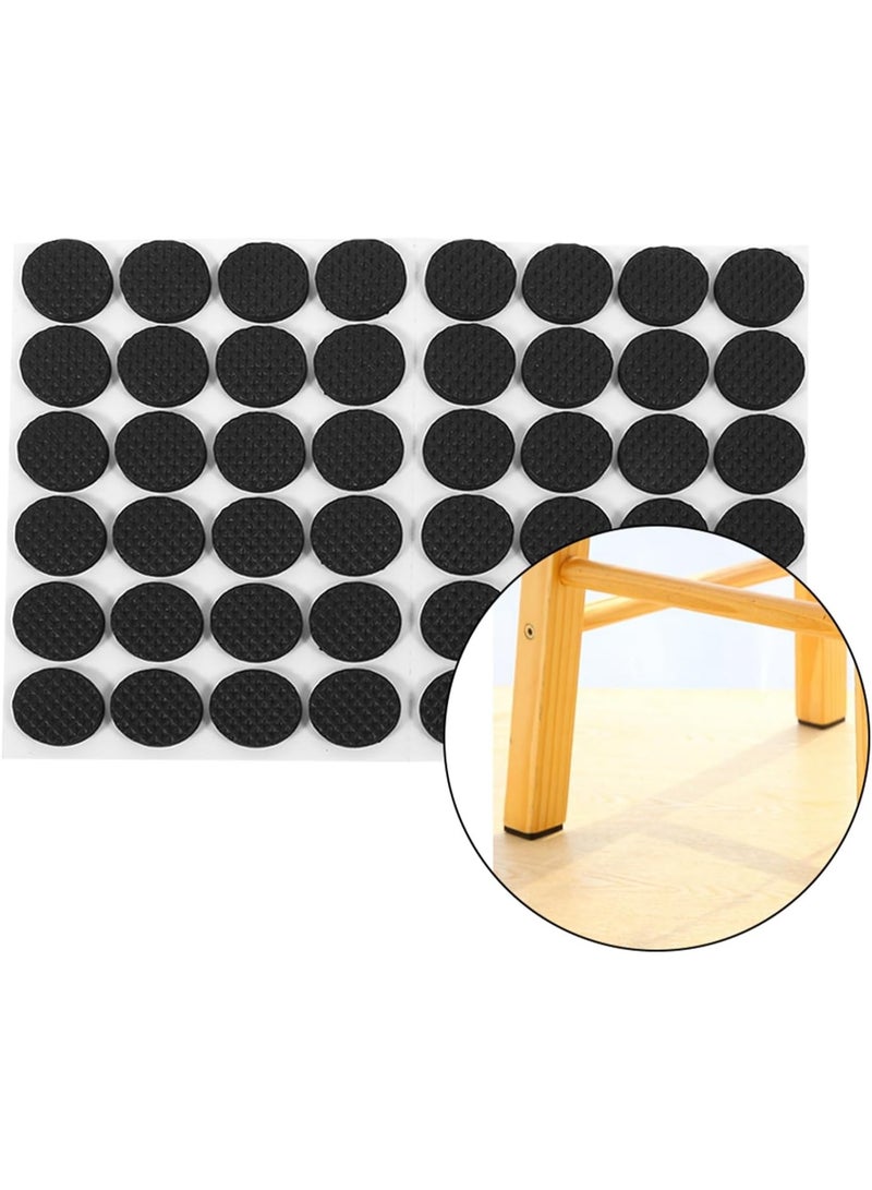 Bluejw 48Pcs Furniture Pads  Round Black Anti Scratch Non Slip Self Adhesive Floor Protectors for Sofa Table Chair - Image 5